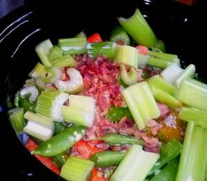 cheesy veggie bacon soup